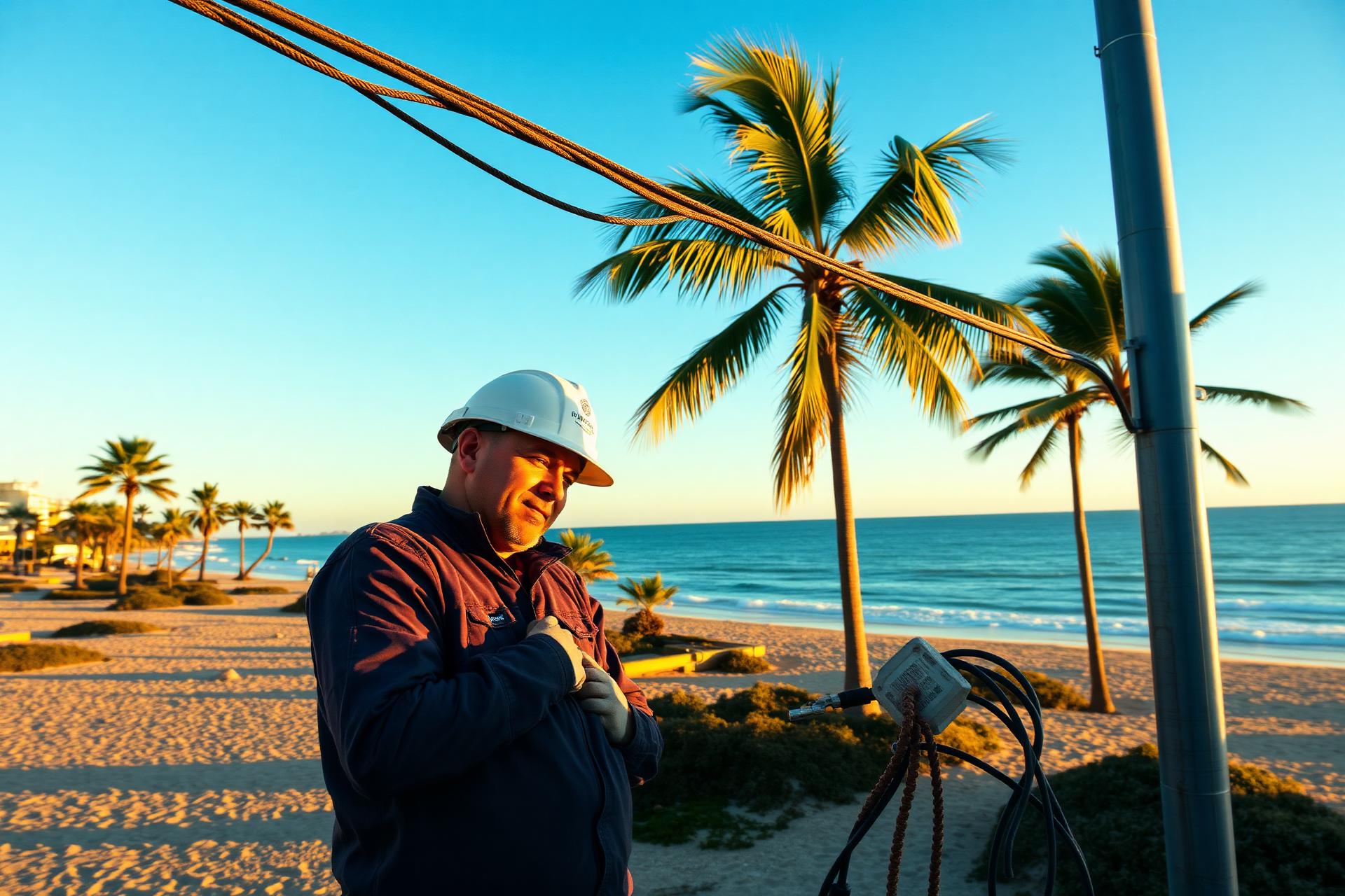 Licensed electrician at work